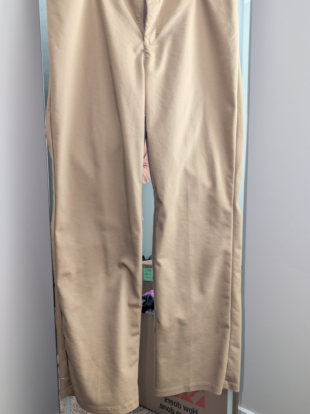 Women's Beige Straight-Leg Pants